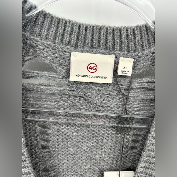NWT New $248 AG Adriano Goldschmied Sandrine Longline Grey Wool Cardigan Size XS - Picture 8 of 12